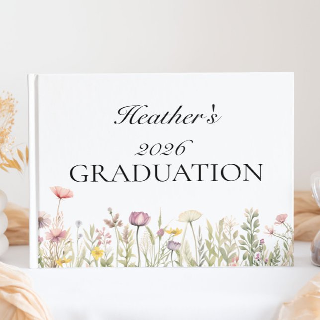 Wildflower Graduation Guestbook with Photo (Creator Uploaded)
