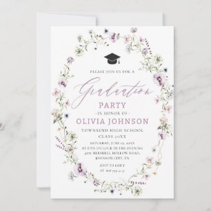 Wildflower Graduation Invitation Announcement