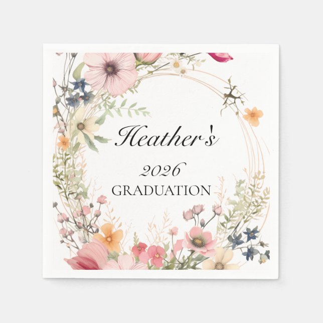 Wildflower Graduation  Napkins (Front)