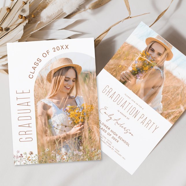 Wildflower Graduation Party Arch Photo Invitation (Creator Uploaded)
