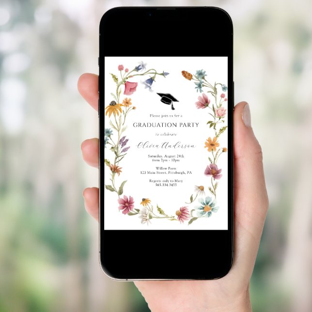 Wildflower Graduation Party Invitation (Front Digital)