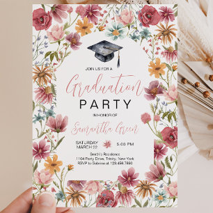 Wildflower Graduation Party Invitation