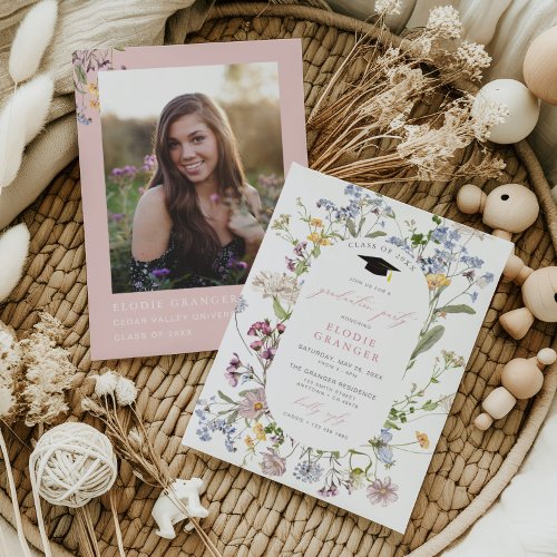Wildflower Graduation Party Invitation Girl Boho