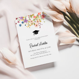 Wildflower Graduation Party Invite, Floral Grad Invitation