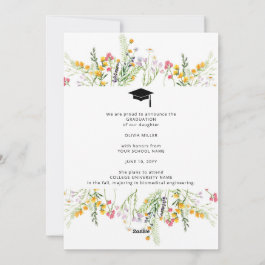 Wildflower Graduation Party Photo Announcement