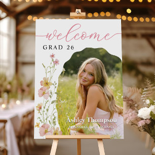 Wildflower Graduation Party Photo Welcome Foam Board