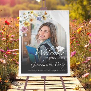 Wildflower Graduation Party Photo Welcome Sign