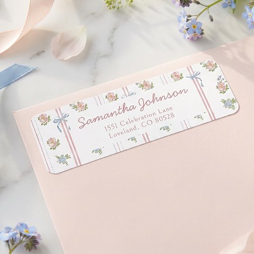 Wildflower Graduation Party Return Address Label