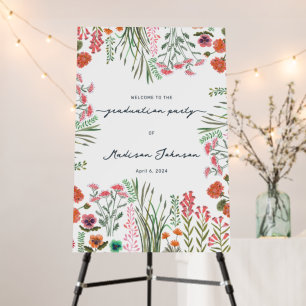 Wildflower Graduation Party Welcome Sign