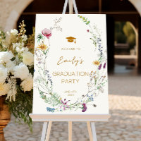 Wildflower Graduation Party Welcome Sign: Boho Flo