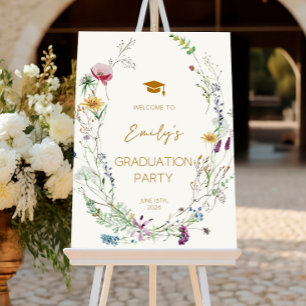 Wildflower Graduation Party Welcome Sign: Boho Flo Foam Board