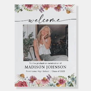 Wildflower Graduation Party Welcome Sign Graduatio