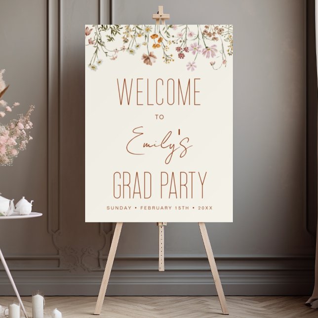 Wildflower Graduation Party Welcome Sign In Bloom (Creator Uploaded)