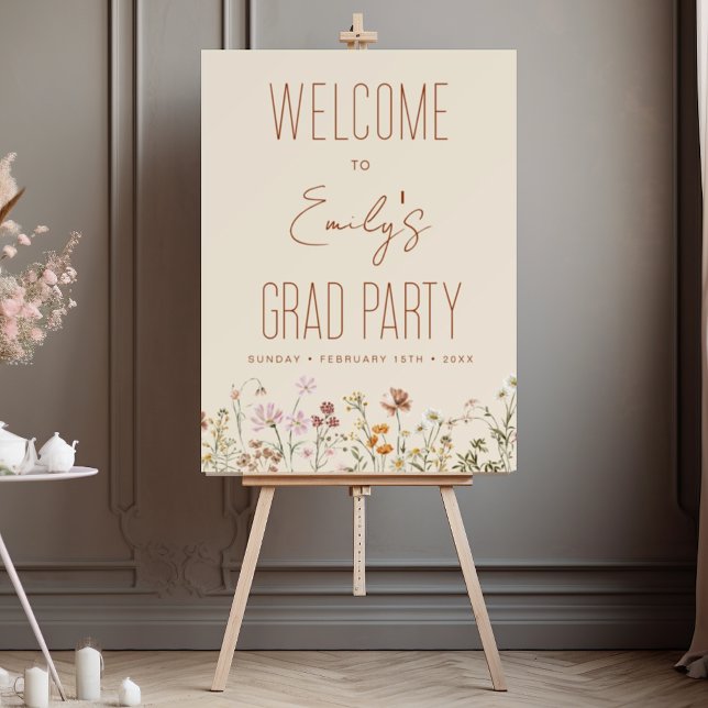 Wildflower Graduation Party Welcome Sign In Bloom (Creator Uploaded)