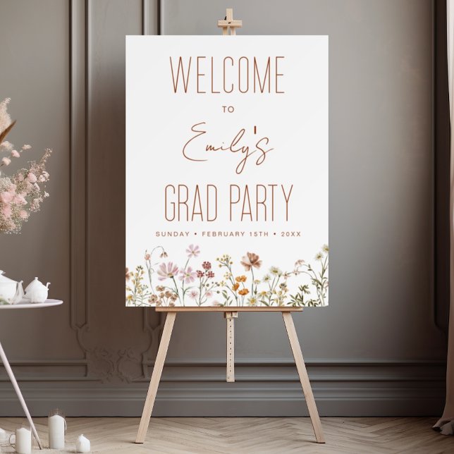 Wildflower Graduation Party Welcome Sign In Bloom (Creator Uploaded)