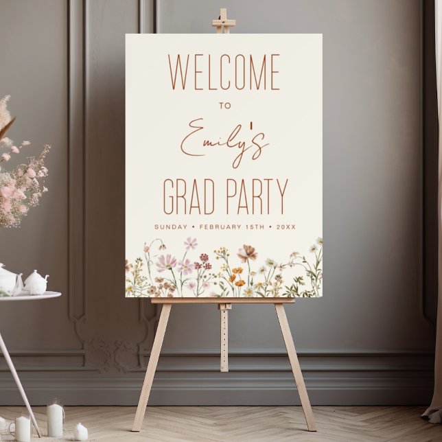 Wildflower Graduation Party Welcome Sign In Bloom (Creator Uploaded)