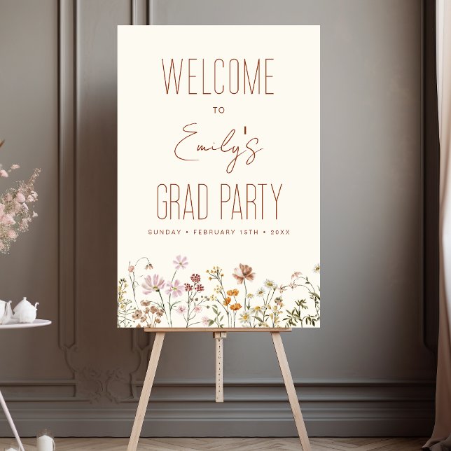 Wildflower Graduation Party Welcome Sign In Bloom (Creator Uploaded)