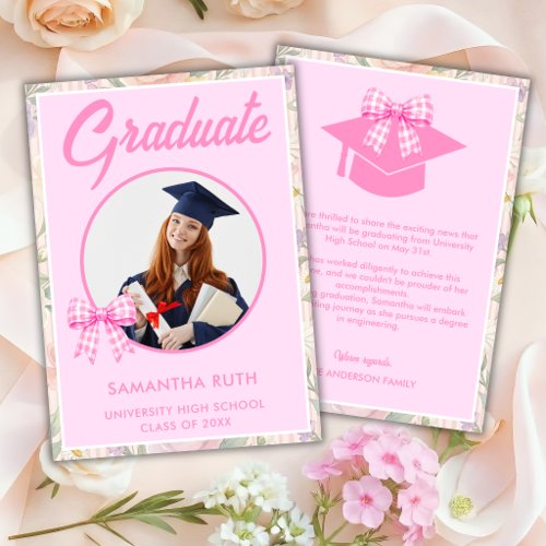 Wildflower Graduation Photo Announcement