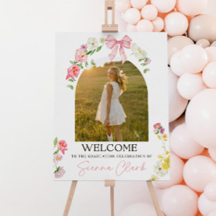 Wildflower Graduation Photo Welcome Sign, Floral Foam Board