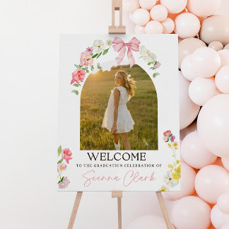 Wildflower Graduation Photo Welcome Sign, Floral Foam Board