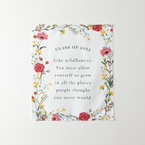 Wildflower Graduation Quote Tapestry