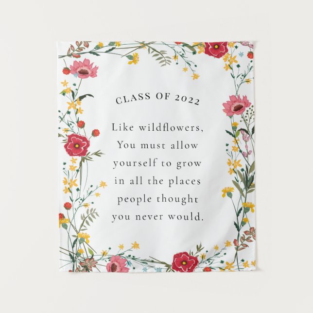 Wildflower Graduation Quote Tapestry (Front)
