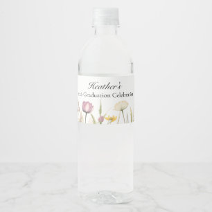 Wildflower Graduation  Water Bottle Label