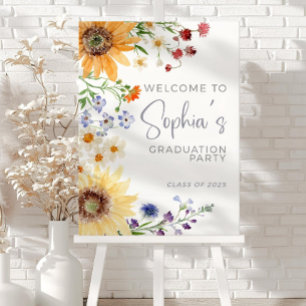 Wildflower Graduation Welcome Sign, Editable Templ Foam Board