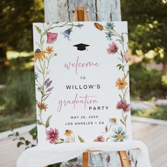 Wildflower Graduation Welcome Sign Girl Pink Boho  (Creator Uploaded)