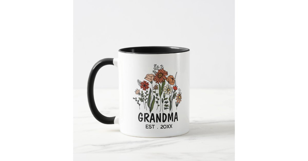 New Grandma Est 2023 Floral 40 oz Tumbler with Handle