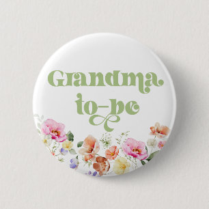 Wildflower grandma to be button