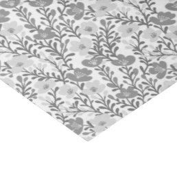 Wildflower Gray Blooms Floral Baby Shower Custom Tissue Paper