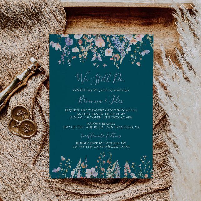 Wildflower Green We Still Do Vow Renewal Invitation (Creator Uploaded)