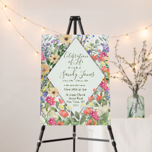 Wildflower Greenery Celebration of Life Foam Board