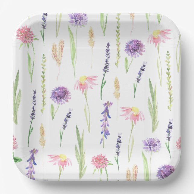 Wildflower Greenery  Paper Plates (Front)