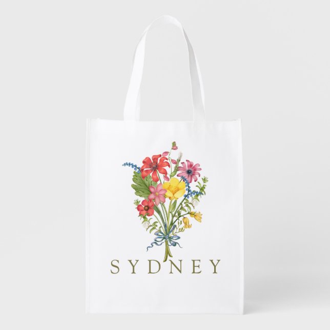 Wildflower Grocery Bag (Front)