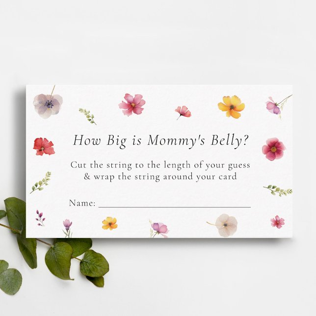 Wildflower Guess How Big is Mommy Belly Game Enclosure Card (Creator Uploaded)