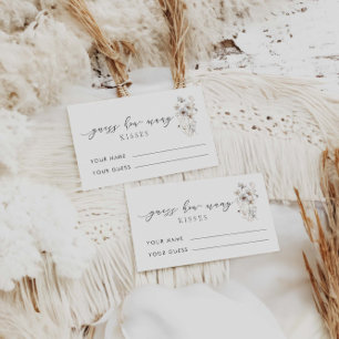 Wildflower Guess How Many Kisses Bridal Game  Enclosure Card