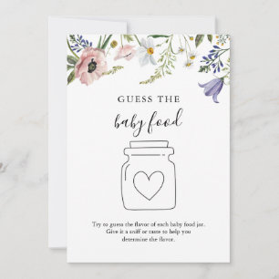 Wildflower Guess the Baby Food Game Card