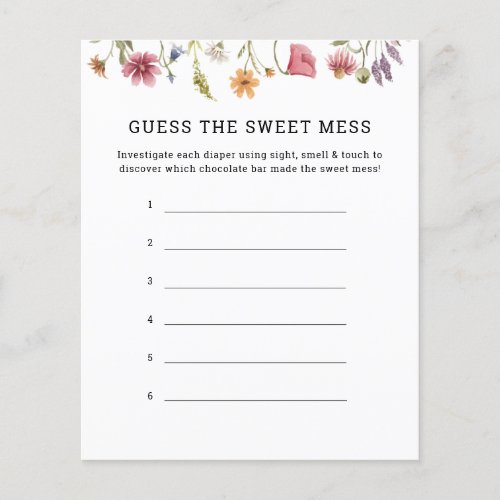 Wildflower Guess The Sweet Mess Game Cards