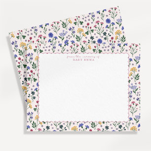 Wildflower Hand Painted Scalloped Border card