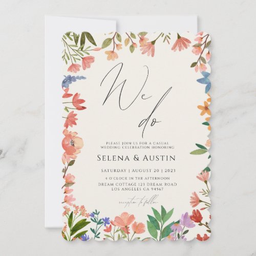 Wildflower Handscript we do wedding Invitation