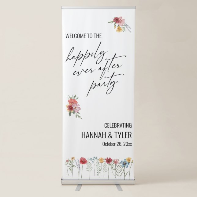 Wildflower Happily Ever After Party Welcome Sign (Front)