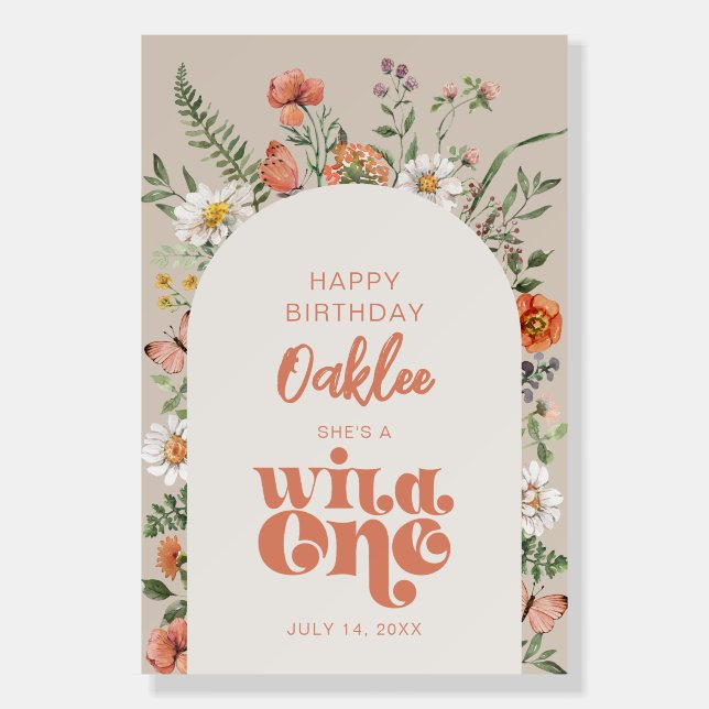 Wildflower Happy Birthday Sign (Front)