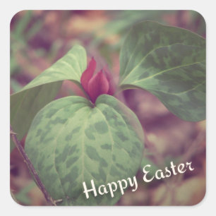 Wildflower Happy Easter Square Sticker