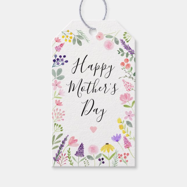 Wildflower Happy Mother's Day Gift Tags (Front)