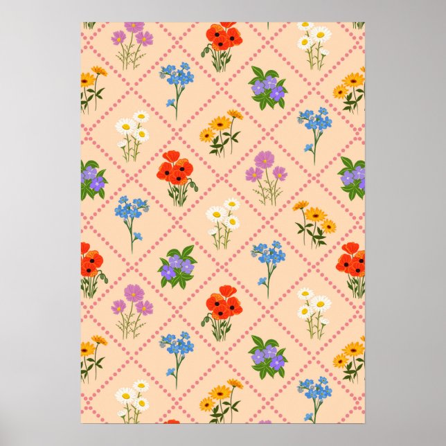 Wildflower Harlequin Garden Poster (Front)