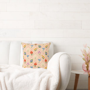 Wildflower Harlequin Garden Throw Pillow