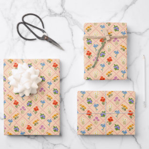 Wildflower Harlequin Garden Wrapping Paper Sheets