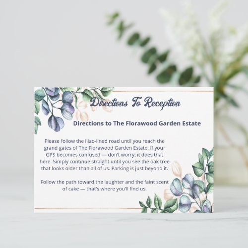 Wildflower Harmony Wedding Directions Enclosure Card